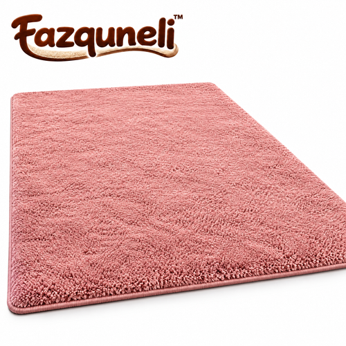 Fazquneli™ Blush Rose Plush Bedroom Rug — Product view