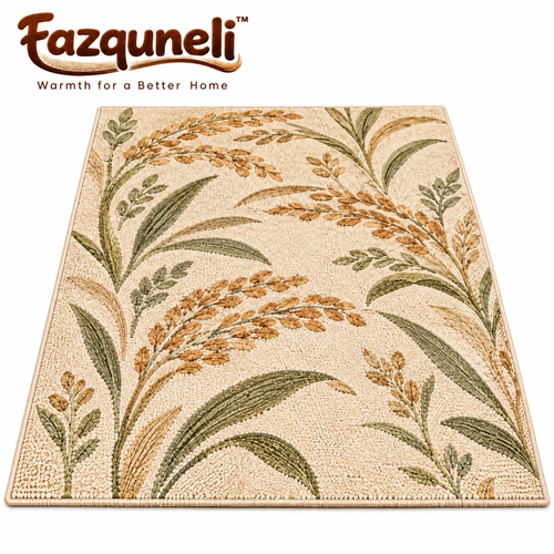 Fazquneli™ Botanical Meadow Leaf Area Rug — Product view